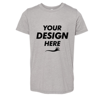 Bella + Canvas Youth Triblend Tee, Athletic Grey Triblend, Front view, Mockup