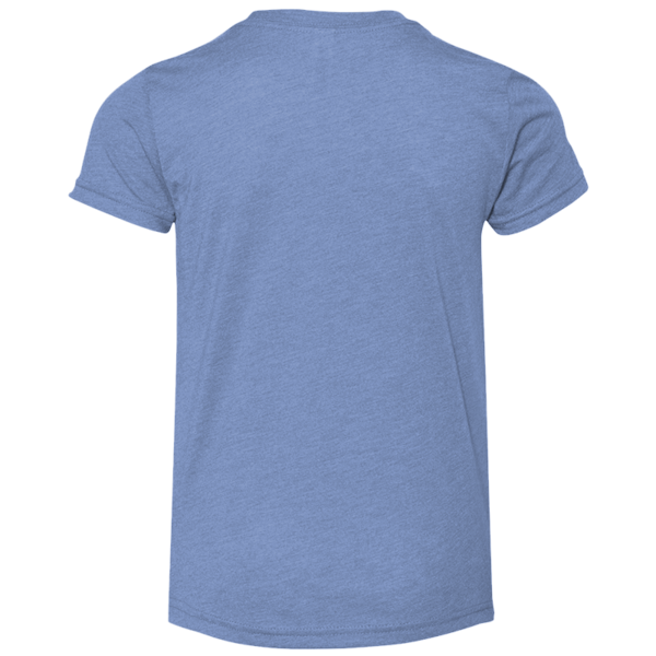 Bella + Canvas Youth Triblend Tee, Blue Triblend, Back view