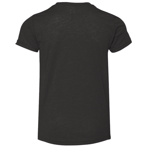 Bella + Canvas Youth Triblend Tee, Charcoal Black Triblend, Back view