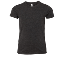Bella + Canvas Youth Triblend Tee, Charcoal Black Triblend, Front view