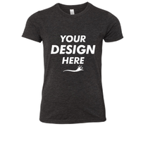 Bella + Canvas Youth Triblend Tee, Charcoal Black Triblend, Front view, Mockup