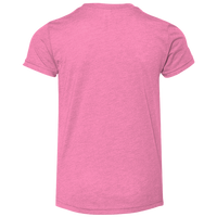Bella + Canvas Youth Triblend Tee, Charity Pink Triblend, Back view