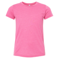 Bella + Canvas Youth Triblend Tee, Charity Pink Triblend, Front view
