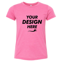 Bella + Canvas Youth Triblend Tee, Charity Pink Triblend, Front view, Mockup