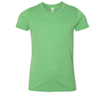 Bella + Canvas Youth Triblend Tee, Green Triblend, Front view