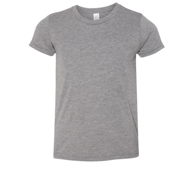 Bella + Canvas Youth Triblend Tee, Grey Triblend, Front view