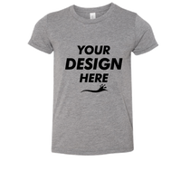 Bella + Canvas Youth Triblend Tee, Grey Triblend, Front view, Mockup