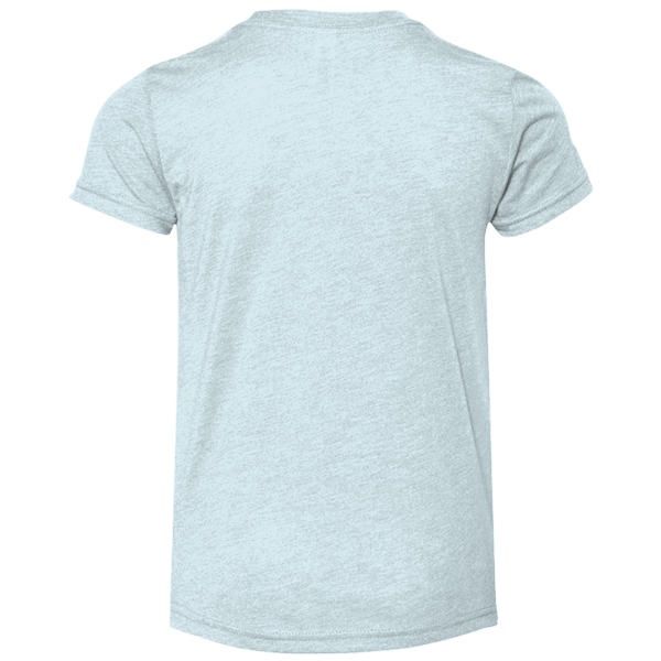 Bella + Canvas Youth Triblend Tee, Ice Blue Triblend, Back view