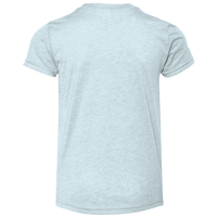 Bella + Canvas Youth Triblend Tee, Ice Blue Triblend, Back view