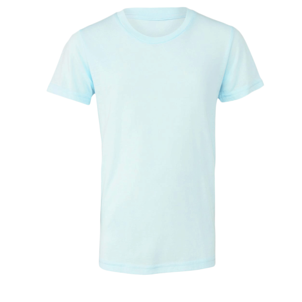 Bella + Canvas Youth Triblend Tee, Ice Blue Triblend, Front view