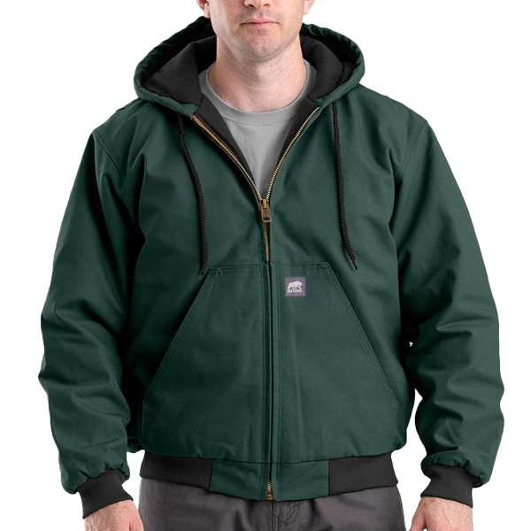 Berne Apparel Men's Berne Heritage Hooded Jacket, Green, Front view