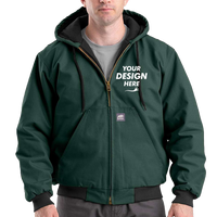 Berne Apparel Men's Berne Heritage Hooded Jacket, Green, Front view, Mockup