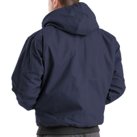 Berne Apparel Men's Berne Heritage Hooded Jacket, Navy, Back view