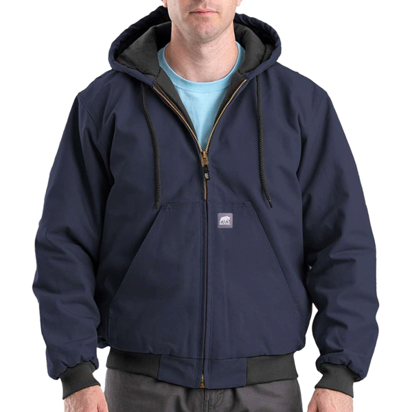 Berne Apparel Men's Berne Heritage Hooded Jacket, Navy, Front view