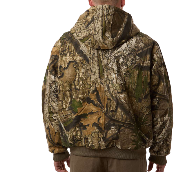 Berne Apparel Men's Berne Heritage Hooded Jacket, Realtree Apx, Back view