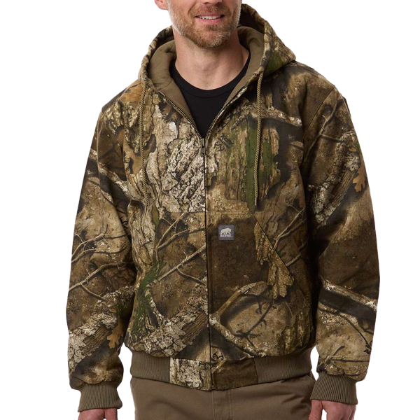 Berne Apparel Men's Berne Heritage Hooded Jacket, Realtree Apx, Front view