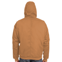 Berne Apparel Men's Heartland Washed Cotton Duck Hooded Jacket, Brown Duck, Back view