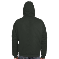Berne Apparel Men's Heartland Washed Cotton Duck Hooded Jacket, Moss, Back view
