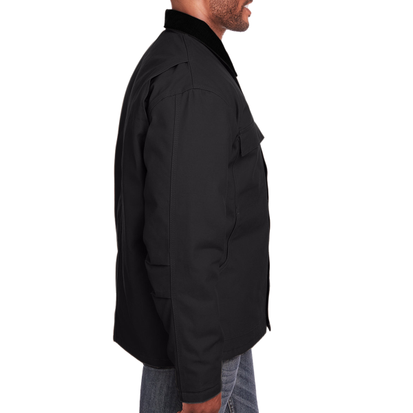 Berne Apparel Men's Heritage Chore Coat, Black, Right Sleeve view