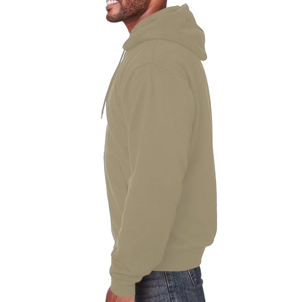 Berne Apparel Men's Heritage Thermal Lined Hooded Sweatshirt, Alpine Green, Left Sleeve view