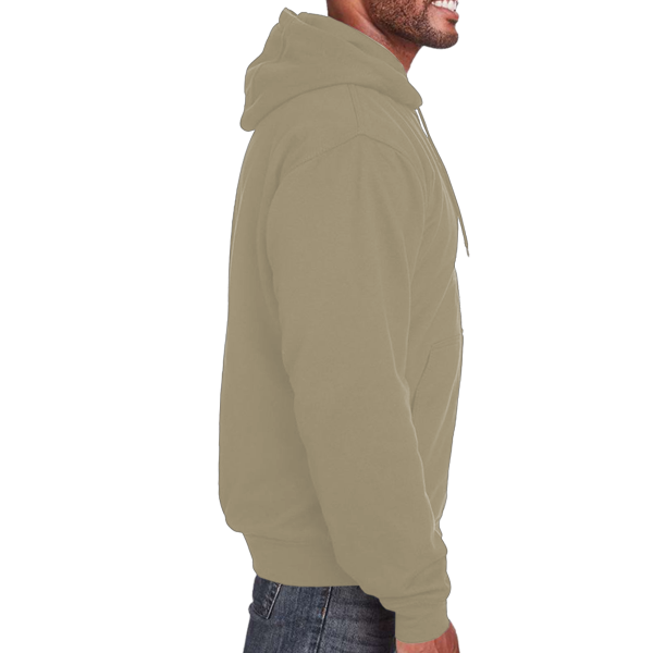 Berne Apparel Men's Heritage Thermal Lined Hooded Sweatshirt, Alpine Green, Right Sleeve view
