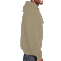 Berne Apparel Men's Heritage Thermal Lined Hooded Sweatshirt, Alpine Green, Right Sleeve view