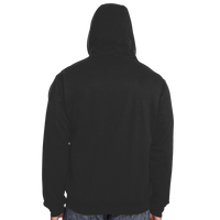 Berne Apparel Men's Heritage Thermal Lined Hooded Sweatshirt, Black, Back view