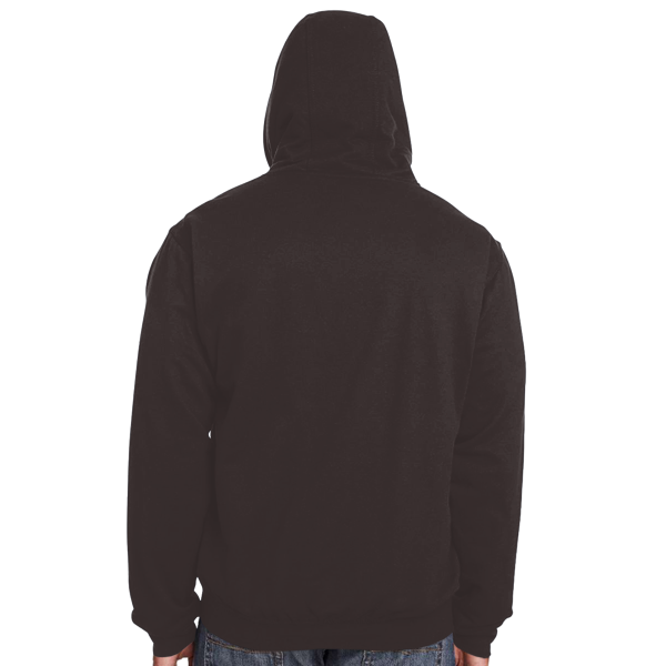 Berne Apparel Men's Heritage Thermal Lined Hooded Sweatshirt, Charcoal, Back view