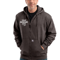 Berne Apparel Men's Heritage Thermal Lined Hooded Sweatshirt, Charcoal, Front view, Mockup