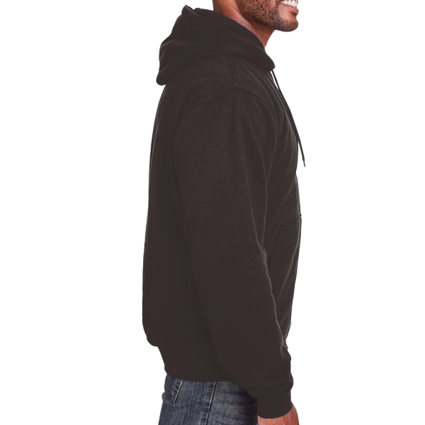 Berne Apparel Men's Heritage Thermal Lined Hooded Sweatshirt, Charcoal, Right Sleeve view