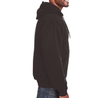 Berne Apparel Men's Heritage Thermal Lined Hooded Sweatshirt, Charcoal, Right Sleeve view