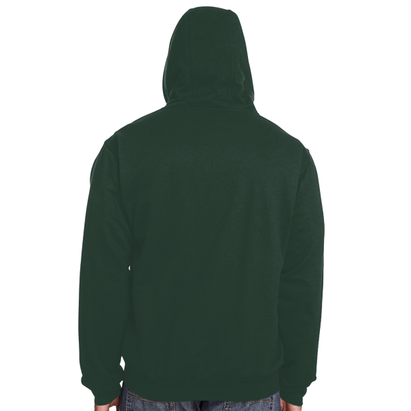 Berne Apparel Men's Heritage Thermal Lined Hooded Sweatshirt, Green, Back view