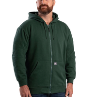 Berne Apparel Men's Heritage Thermal Lined Hooded Sweatshirt, Green, Front view