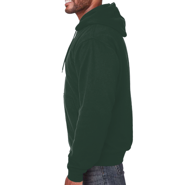 Berne Apparel Men's Heritage Thermal Lined Hooded Sweatshirt, Green, Left Sleeve view