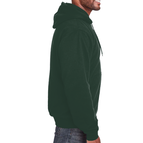 Berne Apparel Men's Heritage Thermal Lined Hooded Sweatshirt, Green, Right Sleeve view