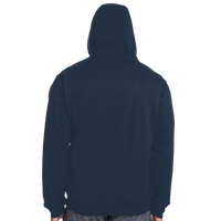 Berne Apparel Men's Heritage Thermal Lined Hooded Sweatshirt, Navy, Back view