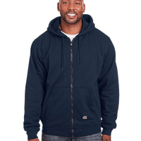 Berne Apparel Men's Heritage Thermal Lined Hooded Sweatshirt, Navy, Front view