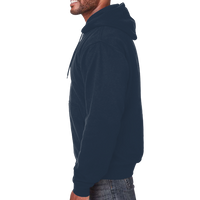 Berne Apparel Men's Heritage Thermal Lined Hooded Sweatshirt, Navy, Left Sleeve view