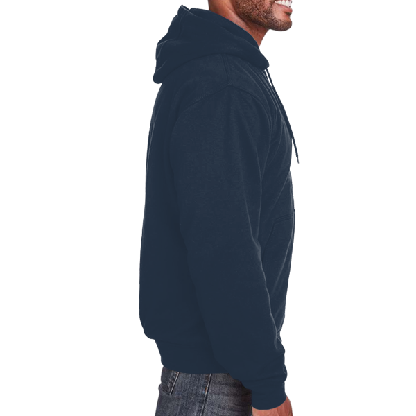 Berne Apparel Men's Heritage Thermal Lined Hooded Sweatshirt, Navy, Right Sleeve view