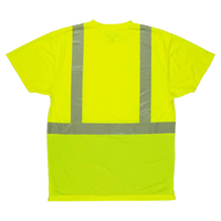 Berne Apparel Men's Hi-Vis Class 2 Color Blocked Pocket T-Shirt, Hi Vis Yellow, Back view