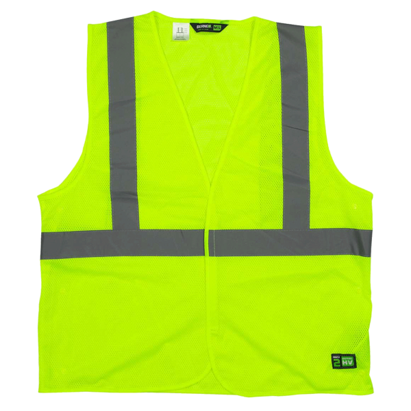 Berne Apparel Men's Hi-Vis Class 2 Economy Vest, Yellow, Front view