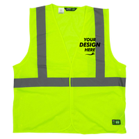 Berne Apparel Men's Hi-Vis Class 2 Economy Vest, Yellow, Front view, Mockup