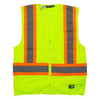 Berne Apparel Men's Hi-Vis Class 2 Multi-Color Vest, Yellow, Front view