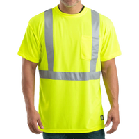 Berne Apparel Men's Hi-Vis Class 2 Performance Pocket T-Shirt, Yellow, Front view