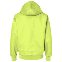 Berne Apparel Men's Hi-Vis Class 3 Color Block Full-Zip Hooded Sweatshirt, Hi Vis Yellow, Front view