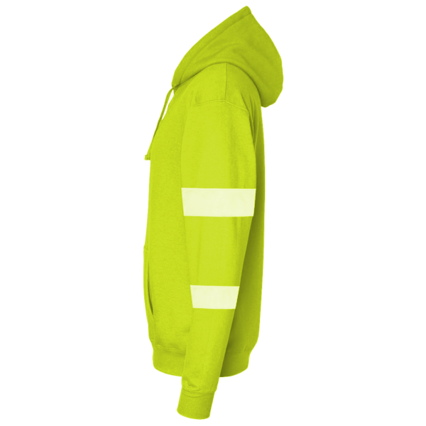 Berne Apparel Men's Hi-Vis Class 3 Hooded Soft Shell Jacket, Yellow, Left Sleeve view