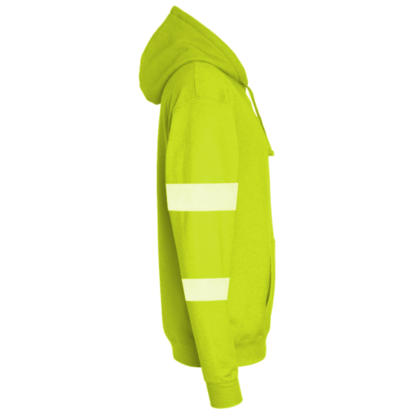 Berne Apparel Men's Hi-Vis Class 3 Hooded Soft Shell Jacket, Yellow, Right Sleeve view