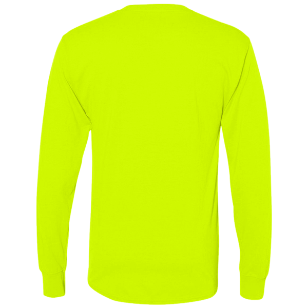 Berne Apparel Men's Hi-Vis Class 3 Performance Pocket T-Shirt, Yellow, Back view
