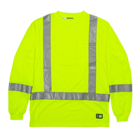Berne Apparel Men's Hi-Vis Class 3 Performance Pocket T-Shirt, Yellow, Front view