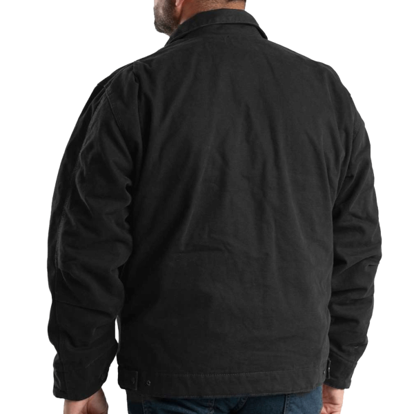 Berne Apparel Men's Highland Washed Gasoline Jacket, Black, Back view